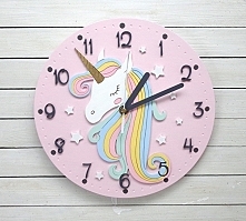 Zegar dla dziewczynki z jednorożcem