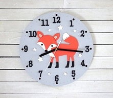 Zegar dla dziecka z liskiem