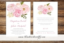 Zaproszenia ślubne z motywem malowanych kwiatów