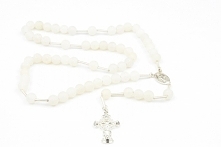 Ręcznie robiony różaniec srebrny z agatami produkt polski. Wyprzedaż kolekcji! Zapraszamy!