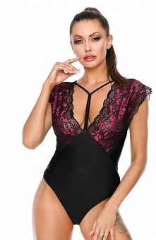 Excellent Beauty B-233 body Szalenie zaskakujące body , w którym zachwycisz swojego ukochanego, dół wykonany został z gładkiej i elastycznej dzianiny, body o niepowtarzalnym kroju