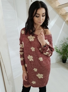 Dłuższy sweter POMPY bordo.
Ottanta - sklep online