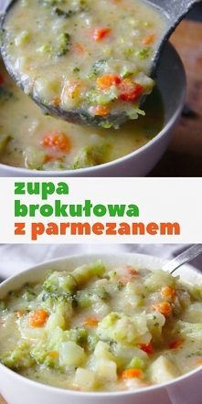 Kremowa zupa brokułowa z parmezanem