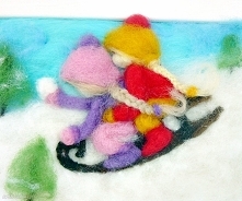 Na saneczkach. Obraz z kolekcji Winter.