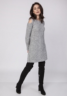 Tunika z wyciętymi ramionami, SUK004 szary MKM