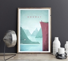 Norwegia - vintage plakat A3