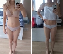 6 tyg diety (2200kcal) i treningów (3x w tyg). Waga początkowa i obecna 56kg.
Co myślicie?
Ja mogę powiedzieć że na pewno czuje różnice w samopoczuciu :)