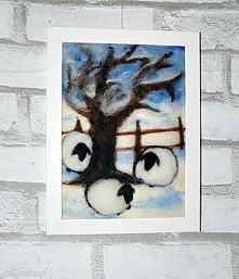 Zimowy krajobraz. Obraz z k...