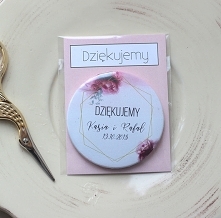 Magnes peonie i złoto- 20szt upominek dla gości