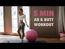 5MIN BOOTY &amp; AB WORKOUT // Yoga Ball | Pamela RF