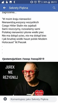 ZAWSZE BĘDĘ Z JURKIEM i całą organizacją WOPŚ!