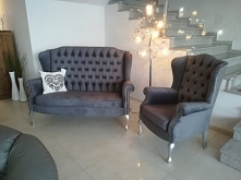 Zestaw Ludwig - kanapa 2-osobowa i fotel. Tkanina aqua clean!