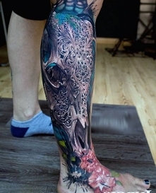 amazing calf tattoo