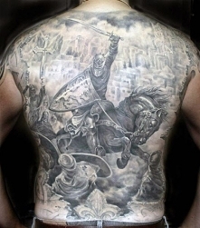 warrior full back tattoo