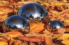 kule do ogrodu trzy sztuki 20,15,10 stal nierdzewna