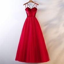 Piękne Czerwone Sukienki Wieczorowe 2019 Princessa Spaghetti Pasy Zamszowe Kokarda Bez Rękawów Bez Pleców Długie Sukienki Wizytowe