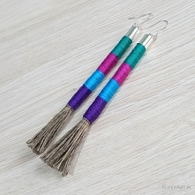 kolczyki słupki-lniane
w kolorowe paski