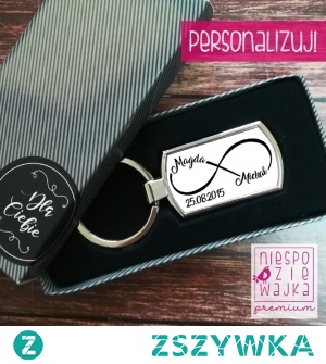 Breloczek metalowy infinity "Znak nieskończoności" z imionami