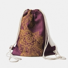 Ciemnowrzosowy plecak z haftem