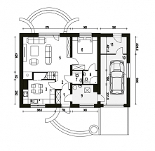 Projekt Sosnówka II to klasyka ciepłego, wdzięcznego i tradycyjnego stylu. Rzut parteru.