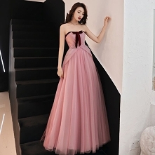 Eleganckie Rumieniąc Różowy Sukienki Wizytowe 2019 Princessa Bez Ramiączek Kokarda Bez Rękawów Bez Pleców Długie Sukienki Na Bal