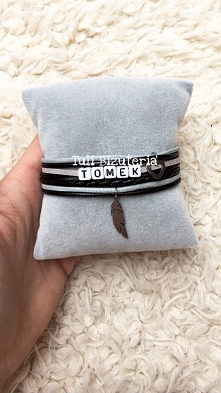 Bransoletka z imieniem, inicjałem lub dowolnym napisem więcej wzorów i kolorów na Facebook Tuli Biżuteria