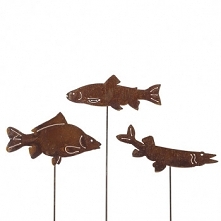ryby stylizowane na rdzę trzy sztuki w komplecie