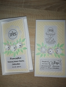 Kartka i pudełko z okazji Pierwszej Komunii Świętej Jakuba
