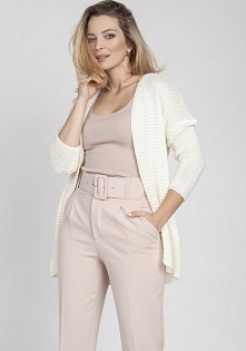 Kardigan o ciekawej fakturze, SWE177 ecru MKM