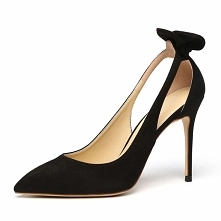 Eleganckie Czarne Przypadkowy Buty Damskie 2019 Skórzany Zamszowe Kokarda 10 cm Szpilki Szpiczaste Wysokie Obcasy