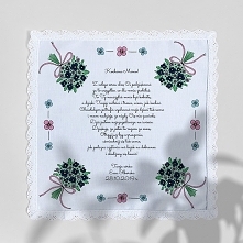 Chusteczka z podziękowaniem dla mamy albo świadkowej "Bukieciki"