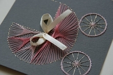 Ręcznie wykonana kartka metodą haftu matematycznego