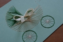 Ręcznie wykonana kartka metodą haftu matematycznego