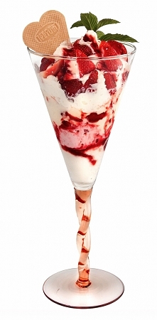 Lody z kremem i owocami
