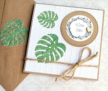 KARTKA ŚLUBNA ::eko :: MONSTERA :: WHITE&GREEN