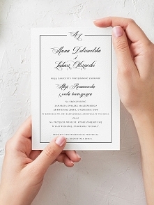 Zaproszenia Ślub geometryczne czerń Personalizac