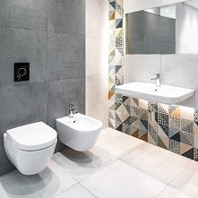 Łazienka CEMENTO JASNOSZARA w aranżacji Hoff