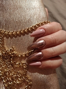 Naturalna płytka wzmocniona #duoacrylgel, #rosymemory, #shinyrose, #topshinebright, #samasobie ,#samouk