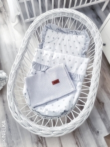 Kosz Mojżesza kołyska dla dziecka kocyk wafelek stiulove