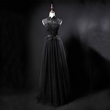 Vintage Czarne Przezroczyste Sukienki Wieczorowe 2019