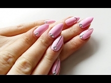 Paznokcie hybrydowe ♥ kryształki ♥ tasiemka♥ jak przykleić? #002