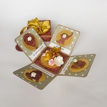 Pamiątka ślubu, exploding box, kartka