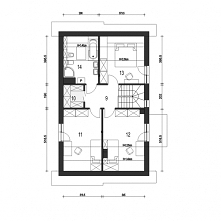 Głuszec II - ekonomiczna propozycja zgrabnego domku z wbudowanym garażem. Dwukondygnacyjny i prosty konstrukcyjnie dom jest dobrą alternatywą na wąskie działki lub do zabudowy b...