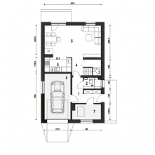 Głuszec II - ekonomiczna propozycja zgrabnego domku z wbudowanym garażem. Dwukondygnacyjny i prosty konstrukcyjnie dom jest dobrą alternatywą na wąskie działki lub do zabudowy b...