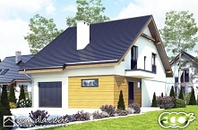 Głuszec II - ekonomiczna propozycja zgrabnego domku z wbudowanym garażem. Dwukondygnacyjny i prosty konstrukcyjnie dom jest dobrą alternatywą na wąskie działki lub do zabudowy b...