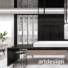 Pomysł na aranżację kuchni z ciekawą, rozbudowaną wyspą o różnej wysokości blatów | GOLDEN MEAN | Wnętrza domu