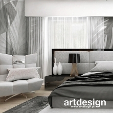 Nowoczesna sypialnia w delikatnych szarościach.