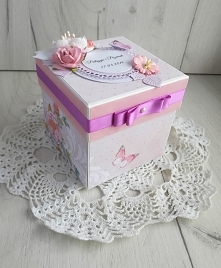 Exploding box ślubny pudrowy róż