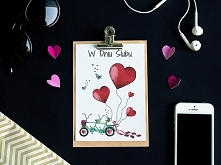 Kartka Ślubna "Tandem z balonikami"