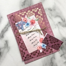 Kartka ślubna "Vintage dark purple"